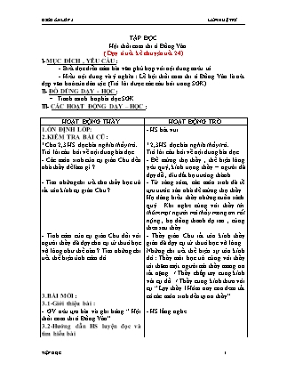 Giáo án Tập đọc Lớp 5 - Tiết 24: Hội thổi cơm thi ở Đồng Vân - Lâm Huệ Trí