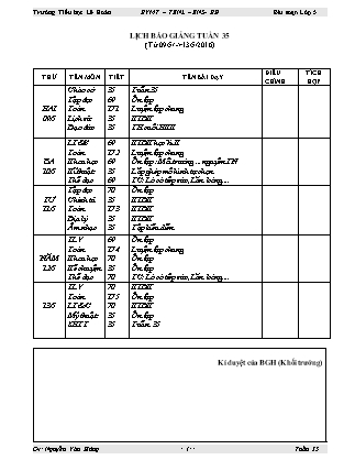 Giáo án Tổng hợp Lớp 5 - Tuần 35 - Năm học 2016-2017 - Nguyễn Văn Hùng