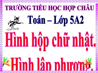 Bài giảng môn Toán Lớp 5 - Hình hộp chữ nhật, Hình lập phương - Trường Tiểu học Hợp Châu