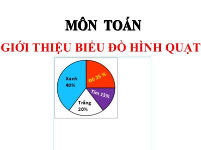 Bài giảng Toán Khối 5 - Giới thiệu biểu đồ hình quạt - Năm học 2020-2021