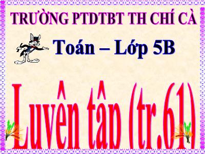 Bài giảng Toán Khối 5 - Luyện tập (Trang 61) - Trường Tiểu học Chí Cà