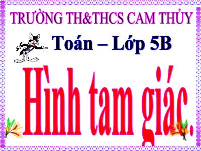 Bài giảng Toán Lớp 5 - Hình tam giác - Trường Tiểu học Cam Thủy