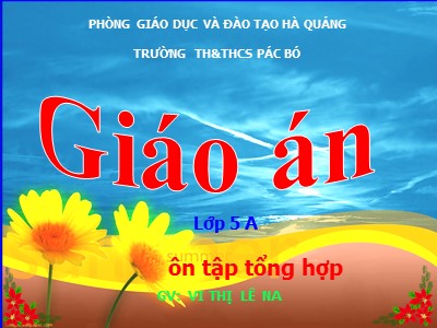 Bài giảng Luyện từ và câu Khối 5 - Ôn tập tổng hợp - Vi Thị Lê Na