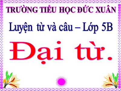 Bài giảng Luyện từ và câu Lớp 5 - Đại từ - Trường Tiểu học Đức Xuân