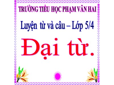 Bài giảng Luyện từ và câu Lớp 5 - Đại từ - Trường Tiểu học Phạm Văn Hai