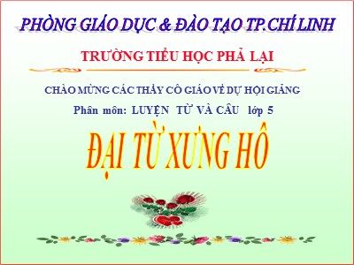 Bài giảng Luyện từ và câu Lớp 5 - Đại từ xưng hô - Trường Tiểu học Phả Lại