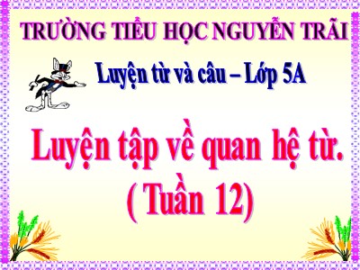 Bài giảng Luyện từ và câu Lớp 5 - Luyện tập về quan hệ từ - Trường Tiểu học Nguyễn Trãi
