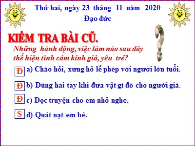 Bài giảng Đạo đức Lớp 5 - Bài 6: Kính già, yêu trẻ - Năm học 2020-2021 (Bản đẹp)