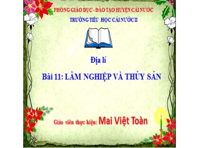 Bài giảng Địa lí Lớp 5 - Bài 11: Lâm nghiệp và thủy sản - Mai Việt Toàn