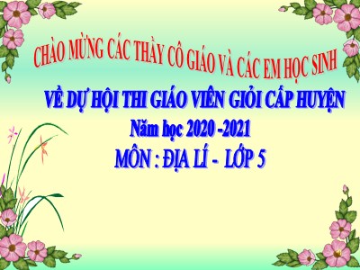 Bài giảng Địa lí Lớp 5 - Bài 19: Các nước láng giềng của Việt Nam - Năm học 2020-2021 (Bản hay)
