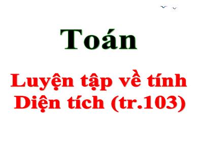 Bài giảng môn Toán Khối 5 - Luyện tập về tính điện tích