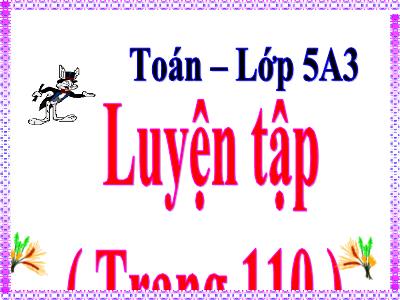 Bài giảng môn Toán Lớp 5 - Bài: Luyện tập (Trang 110)