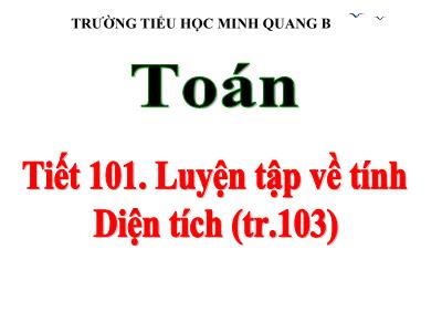 Bài giảng môn Toán Lớp 5 - Luyện tập về tính điện tích - Trường Tiểu học Minh Quang B