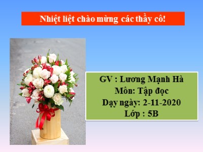 Bài giảng Tập đọc Lớp 5 - Cái gì quý nhất - Lương Mạnh Hà