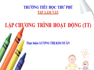 Bài giảng Tập làm văn Khối 5 - Lập chương trình hoạt động (Tiếp theo) - Lương Thị Kim Xuân