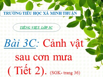 Bài giảng Tập làm văn Lớp 5 - Luyện tập tả cảnh - Trường Tiểu học xã Minh Thuận
