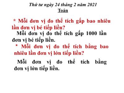 Bài giảng Toán Khối 5 - Bài: Luyện tập (Trang 119) - Năm học 2020-2021