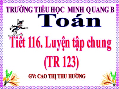 Bài giảng Toán Lớp 5 - Bài học: Luyện tập chung (Trang 123) - Cao Thị Thu Hường