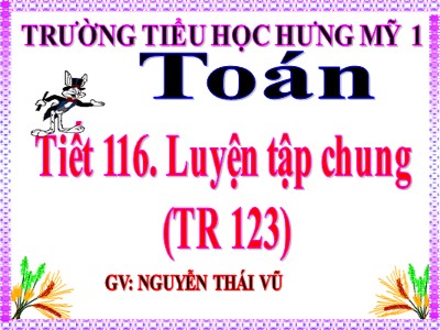 Bài giảng Toán Lớp 5 - Bài học: Luyện tập chung (Trang 123) - Nguyễn Thái Vũ