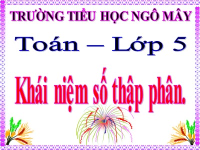 Bài giảng Toán Lớp 5 - Khái niệm số thập phân - Trường Tiểu học Ngô Mây