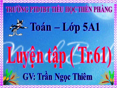 Bài giảng Toán Lớp 5 - Luyện tập (Trang 61) - Trần Ngọc Thiêm