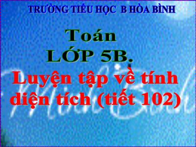 Bài giảng Toán Lớp 5 - Luyện tập về tính điện tích - Trường Tiểu học B Hòa Bình