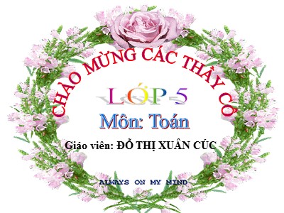 Bài giảng Toán Lớp 5 - Nhân một sô thập phân với một số thập phân (Tiết 2) - Đỗ Thị Xuân Cúc