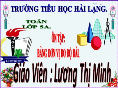 Bài giảng Toán Lớp 5 - Ôn tập: Bảng đơn vị đo khối lượng - Lương Thị Minh