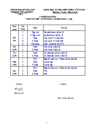 Giáo án Tổng hợp Lớp 2 - Tuần 29+30+31 - Đào Tuấn Khanh