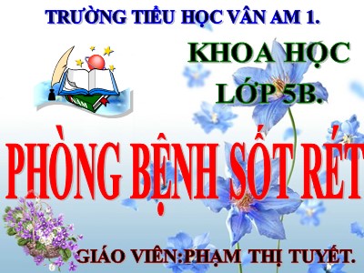 Bài giảng Khoa học Lớp 5 - Bài 12: Phòng bệnh sốt rét - Phạm Thị Tuyết