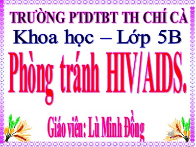 Bài giảng Khoa học Lớp 5 - Bài 16: Phòng tránh HIV/AIDS - Lù Minh Đồng