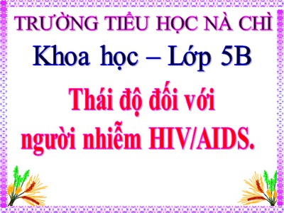 Bài giảng Khoa học Lớp 5 - Bài 17: Thái độ đối với người nhiễm HIV/AIDS - Trường Tiểu học Nà Chì