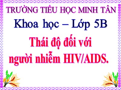 Bài giảng Khoa học Lớp 5 - Bài 17: Thái độ đối với người nhiễm HIV/AIDS - Trường Tiểu học Minh Tân