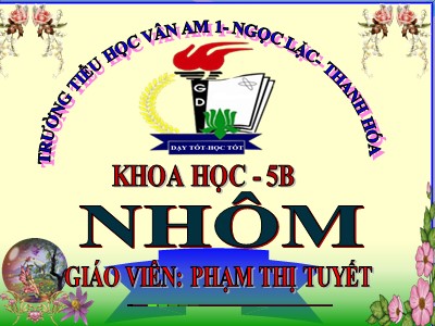 Bài giảng Khoa học Lớp 5 - Bài 25: Nhôm - Phạm Thị Tuyết