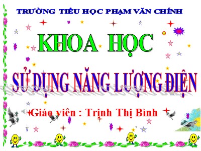 Bài giảng Khoa học Lớp 5 - Bài 45: Sử dụng năng lượng điện - Trịnh Thị Bình