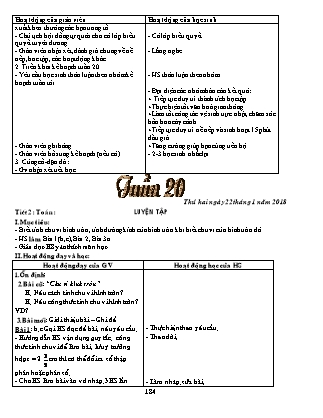 Giáo án Lớp 5 - Tuần 20 - Năm học 2017-2018