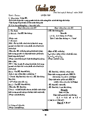 Giáo án Lớp 5 - Tuần 22 - Năm học 2017-2018