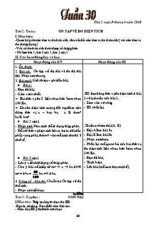 Giáo án Lớp 5 - Tuần 30 - Năm học 2017-2018