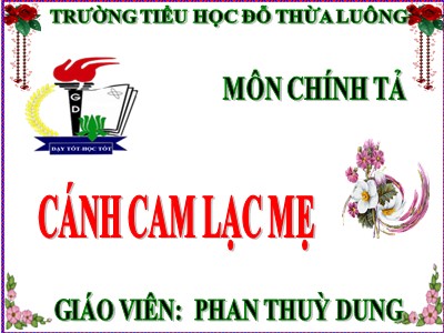 Bài giảng Chính tả Lớp 5 - Tuần 20: Nghe viết Cánh cam lạc mẹ - Năm học 2022-2023 - Phan Thùy Dung - Trường Tiểu học Đỗ Thừa Luông