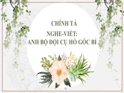 Bài giảng Chính tả Lớp 5 - Nghe-viết: Anh bộ đội cụ Hồ gốc Bỉ