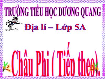 Bài giảng Địa lí Lớp 5 - Bài: Châu Phi (Tiếp theo) - Trường Tiểu học Dương Quang