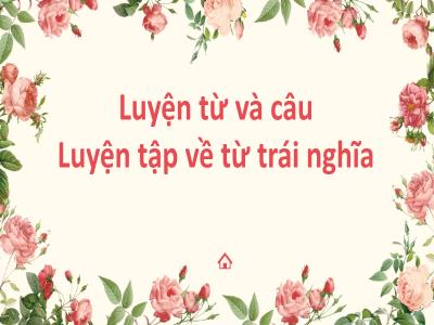 Bài giảng Luyện từ và câu 5 - Luyện tập về từ trái nghĩa