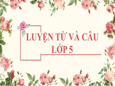 Bài giảng Luyện từ và câu Lớp 5 - Bài: Từ đồng âm