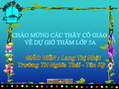 Bài giảng Tập làm văn Lớp 5 - Tiết 3: Luyện tập Tả cảnh - Lang Thị Nhật