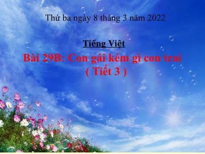 Bài giảng Tiếng Việt Lớp 5 - Bài 29B: Con gái kém gì con trai (Tiết 3 ) - Năm học 2021-2022