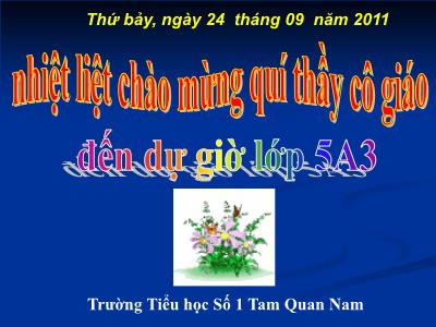 Bài giảng Toán Lớp 5 - Bài 27: Héc ta - Trường Tiểu học số 1 Tam Quan Nam