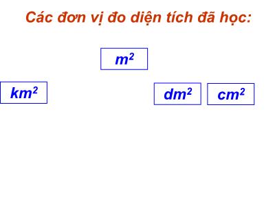 Bài giảng Toán Lớp 5 - Tiết 24: Đề-ca-mét vuông. Héc-tô-mét vuông