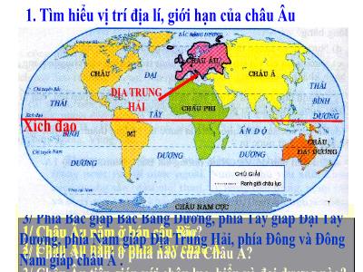 Bài giảng Địa lí Lớp 5 - Bài 11: Châu Âu