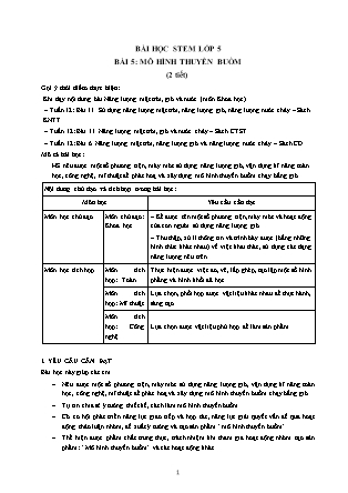 Bài học STEM Lớp 5 - Bài 5: Mô hình thuyền buồm