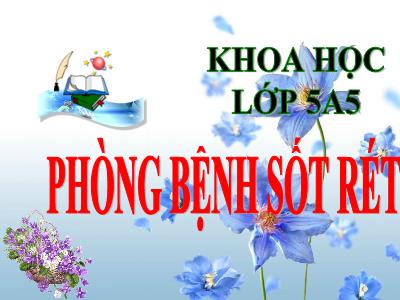 Bài giảng Khoa học Lớp 5 - Bài 12: Phòng bệnh sốt rét - Năm học 2022-2023 - Đặng Thị Thu Hà